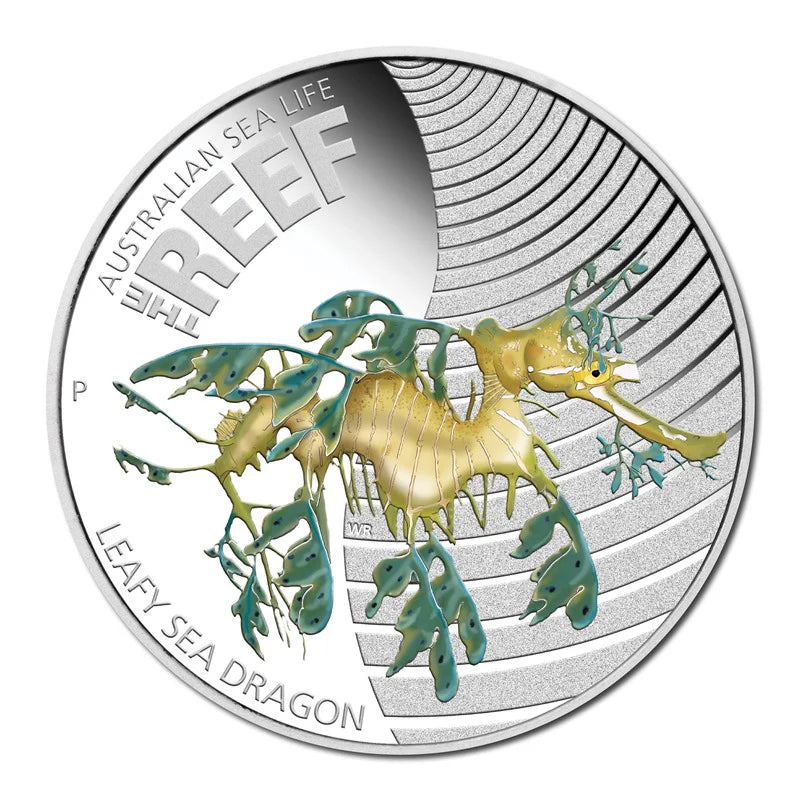 2009 Australian Sea Life Leafy Sea Dragon 1/2oz Silver Coloured Proof Coin