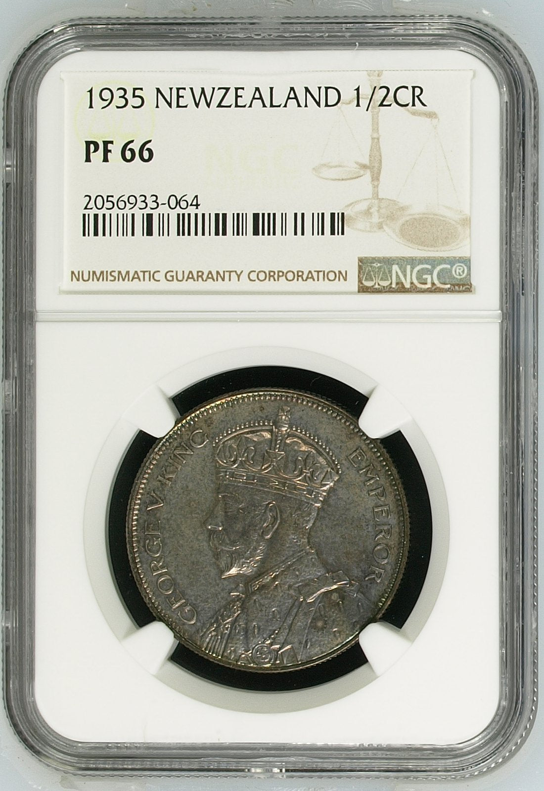 1935 New Zealand Proof Half Crown - NGC PF66