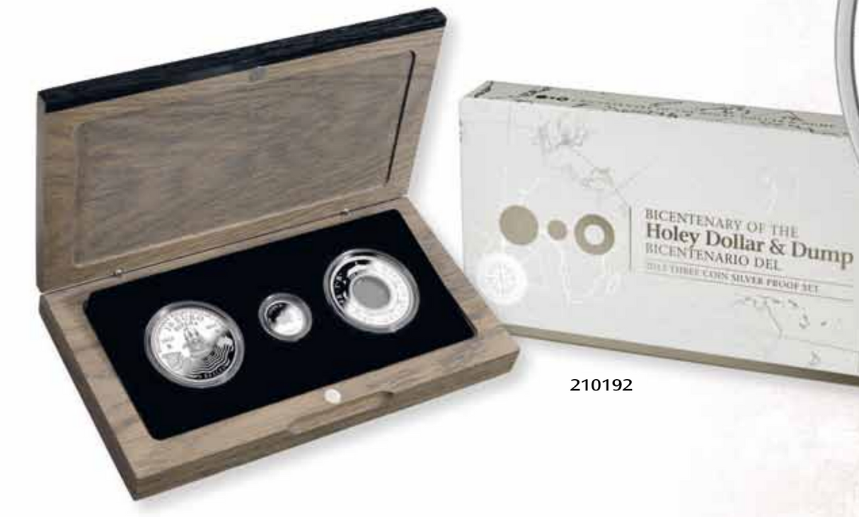 2013 Three Coin Silver Proof Set. Bicentenary of the Holey Dollar and Dump. Bicentenary. Royal Australian Mint.