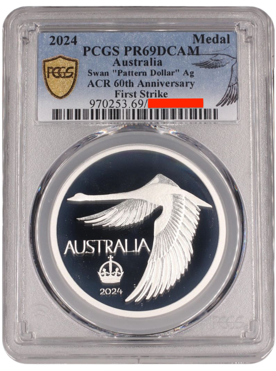 2024 Swan Silver Proof PCGS PR69DCAM