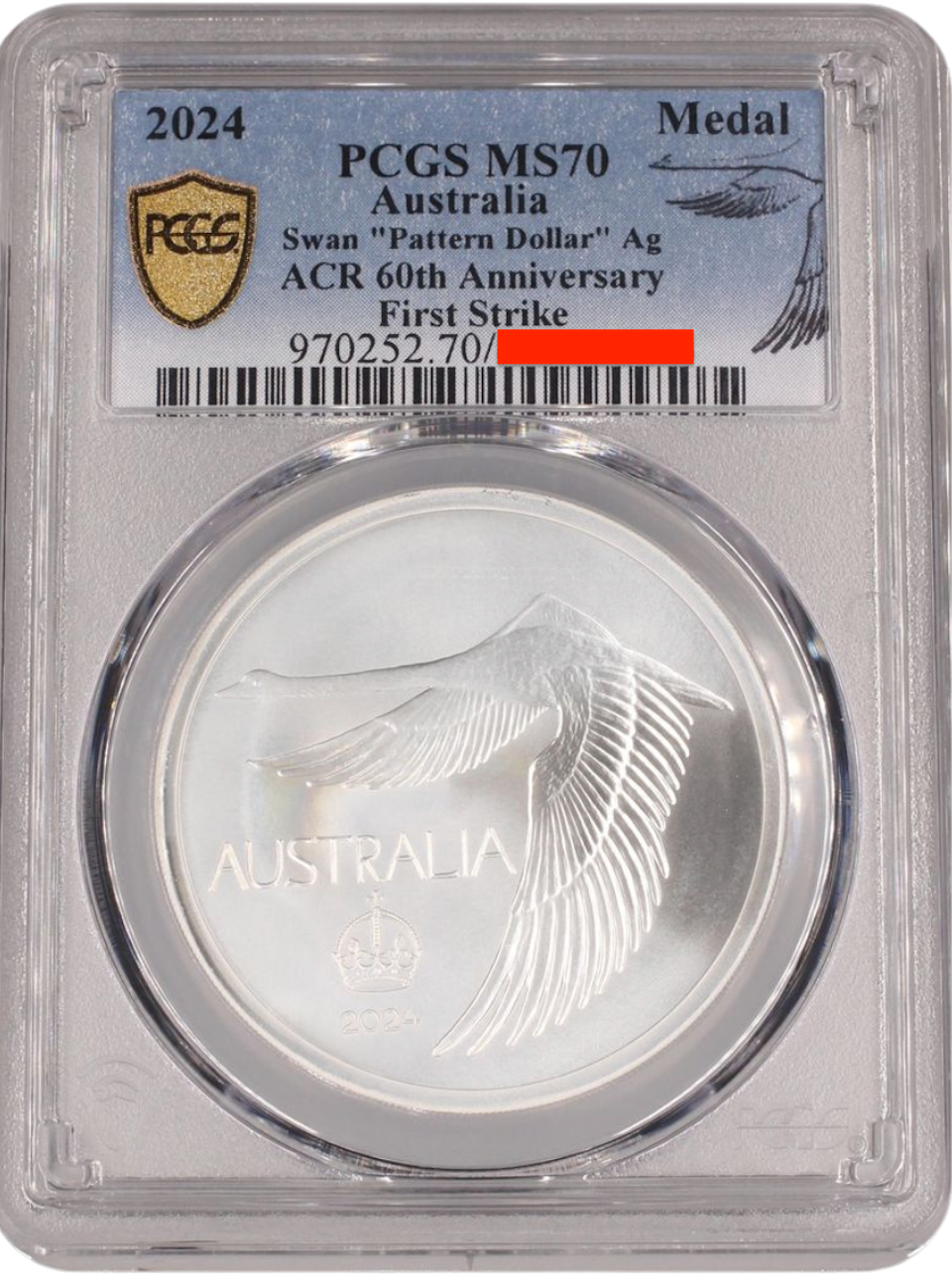 2024 Swan Silver Uncirculated PCGS MS70