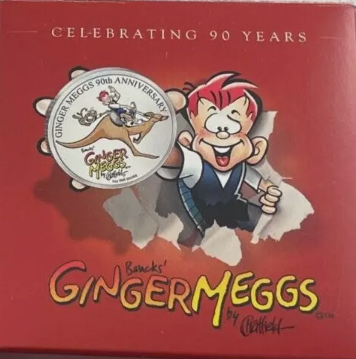 2011 $1 1 Ounce Silver Proof Coin. Celebrating 90 Years of Ginger Meggs.