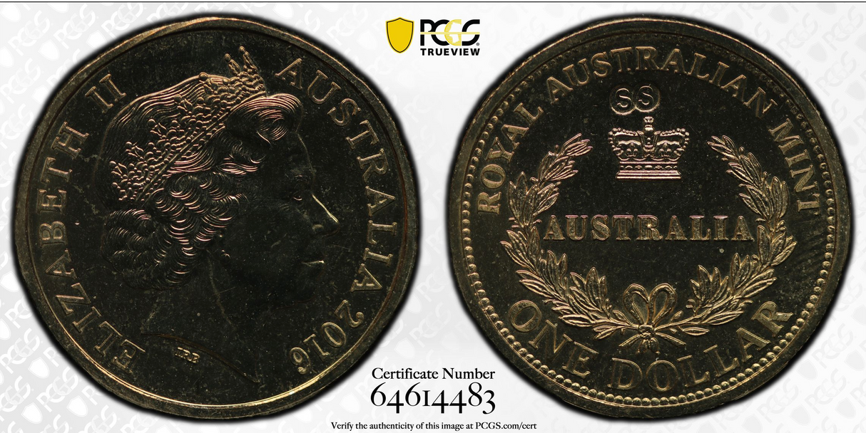 2016 $1 ‘S’ Counterstamp ‘Australia’s First Mints’ Double Counterstamp Error. PCGS MS66.