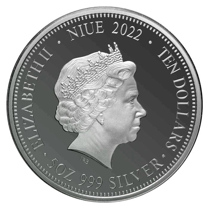 2022 5oz Silver Year of the Tiger Black Proof Coin – Niue