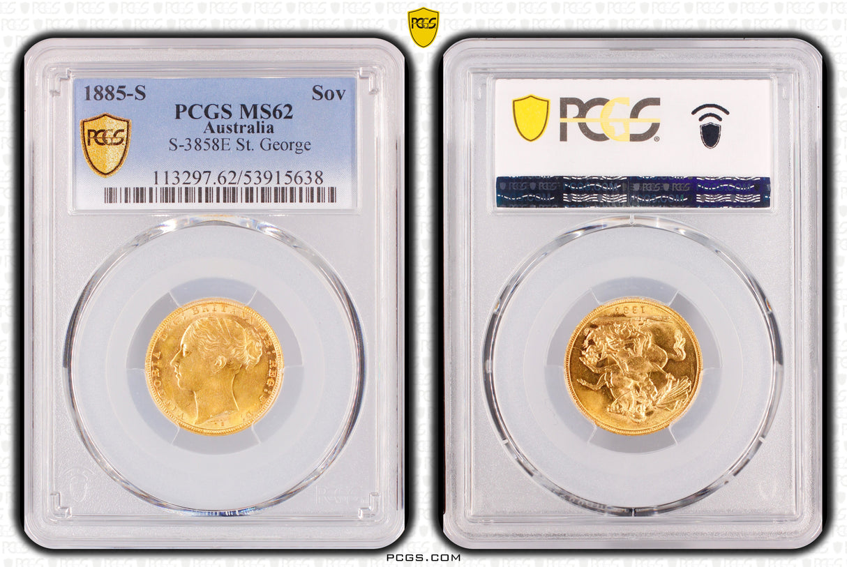 1885-S St George Sovereign PCGS MS62