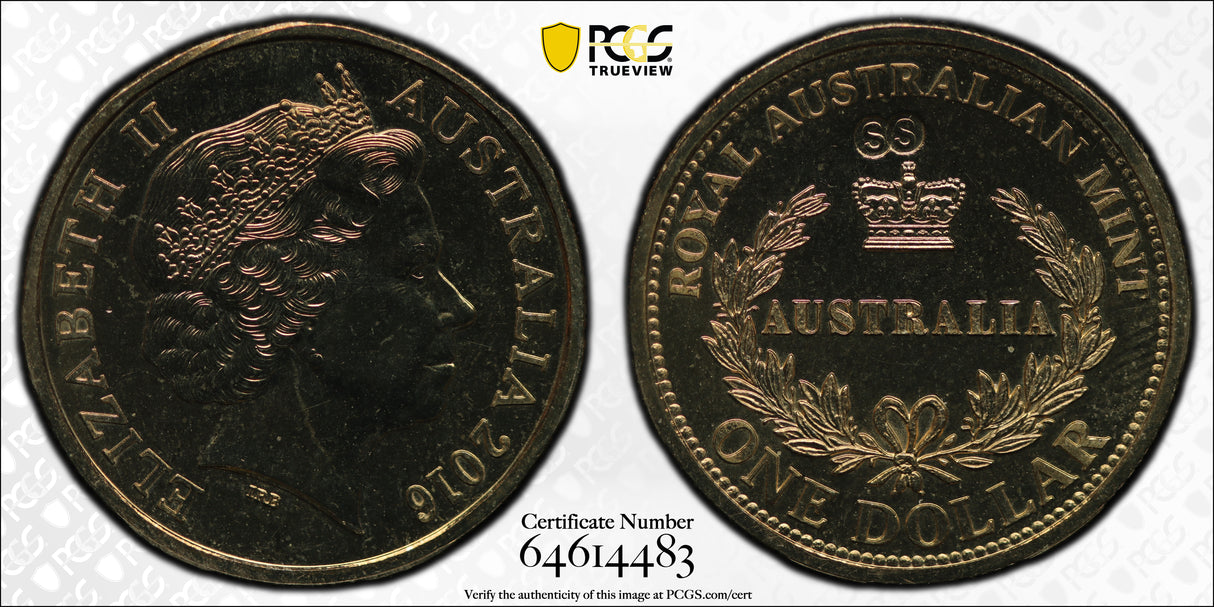 2016 $1 ‘S’ Counterstamp ‘Australia’s First Mints’ Double Counterstamp Error. PCGS MS66.