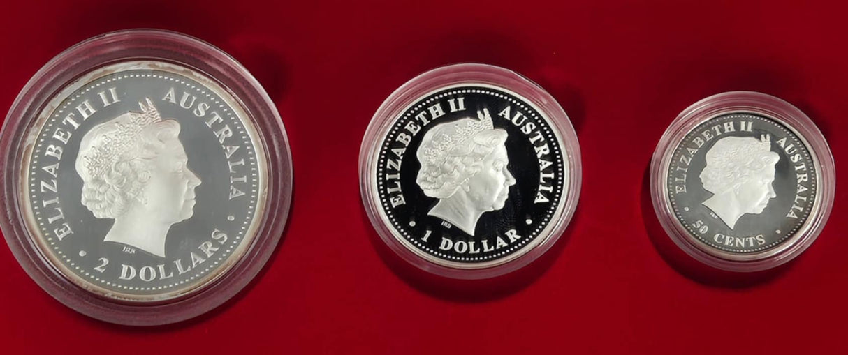 2003 Australian Lunar Silver Proof Three-Coin Set – Year of the Goat