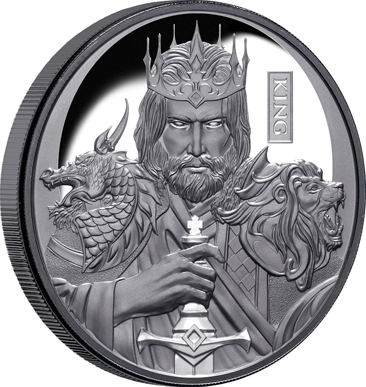 2023 $1 Chess King 1oz Black Silver Proof