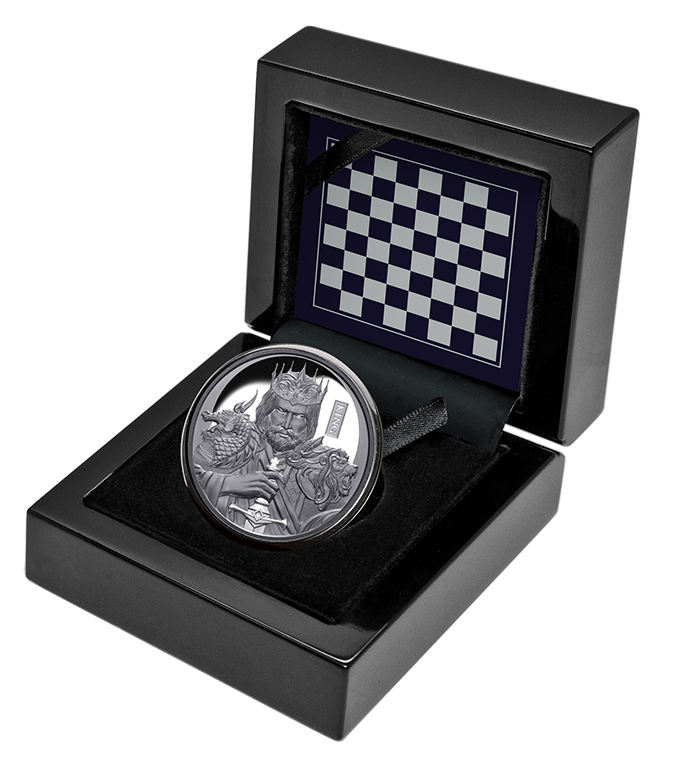 2023 $1 Chess King 1oz Black Silver Proof
