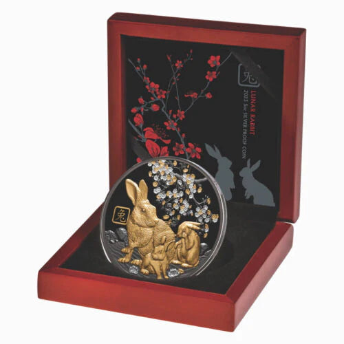 2023 $10 Solomon Islands 5oz Silver Proof Coin - Year of the Rabbit Black Proof