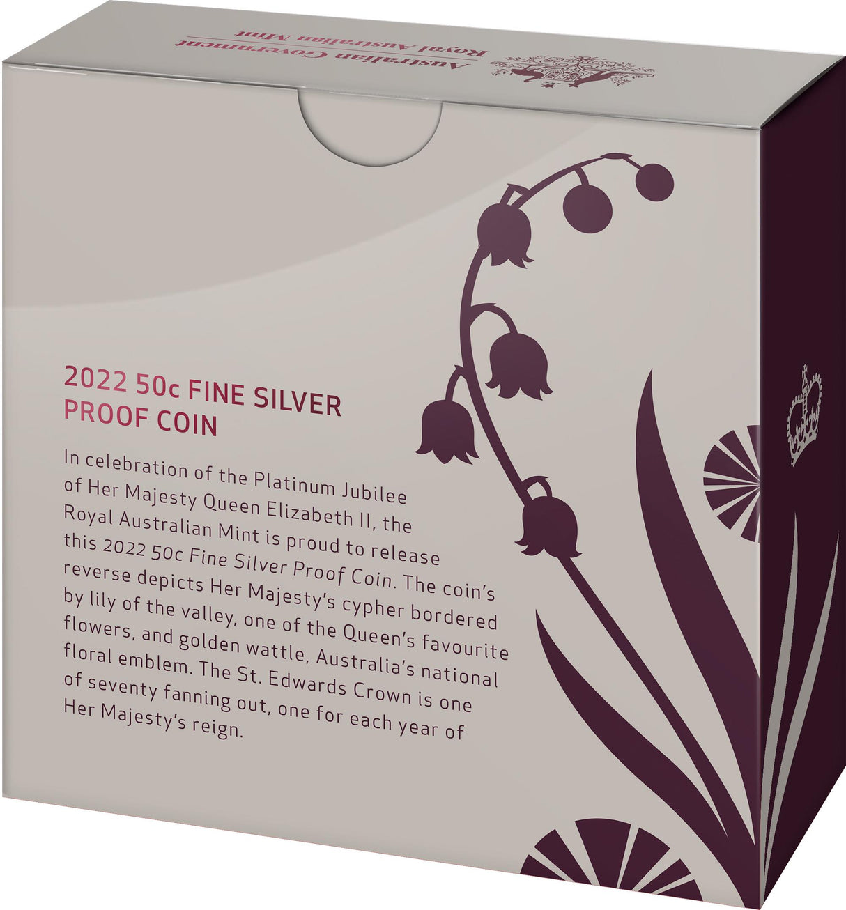 2022 50c Silver Proof Coin- Platinum Jubilee of HM Queen Elizabeth II