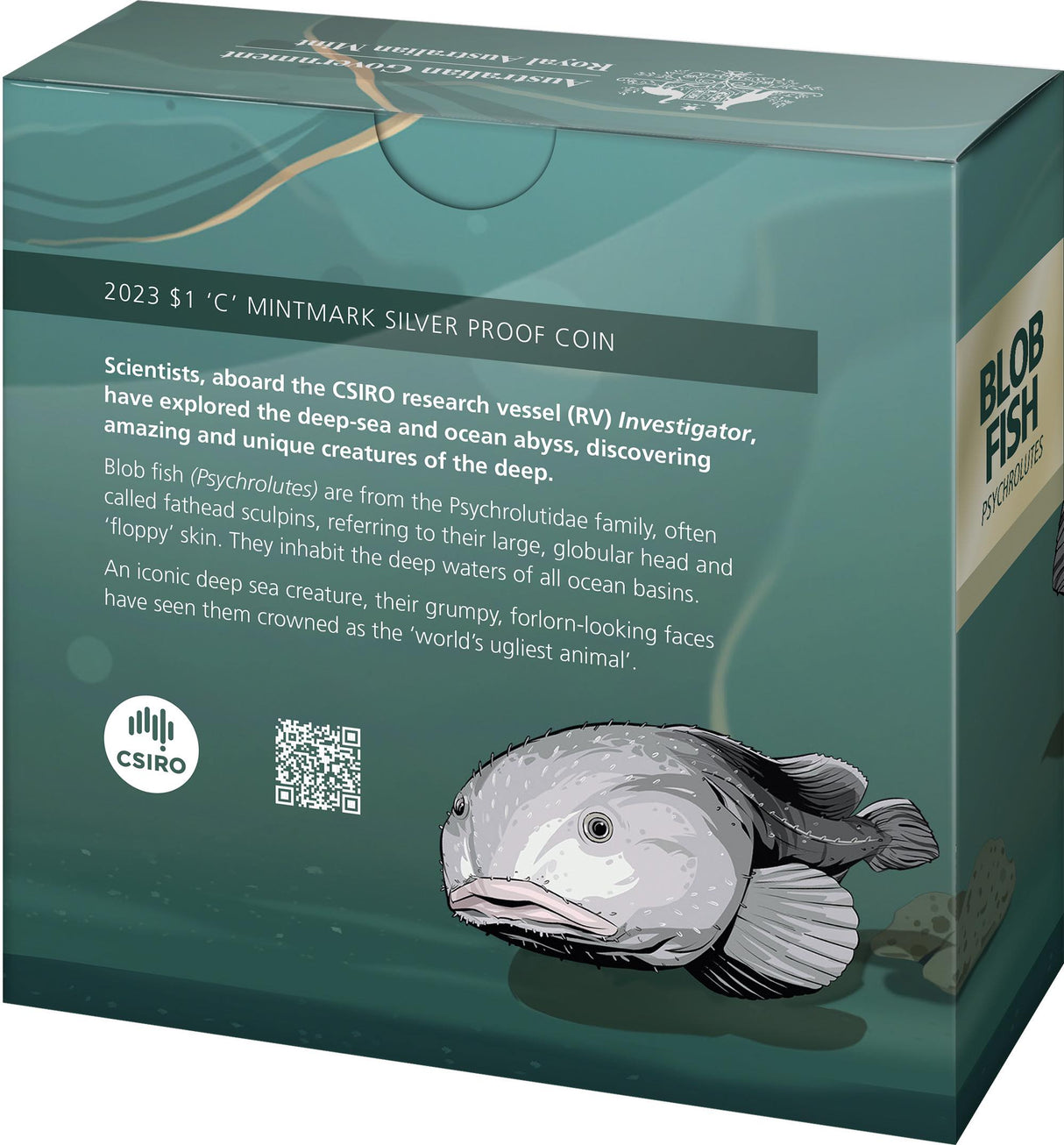 2023 $1 'C' Mintmark Silver Proof Coin. Creatures of the Deep