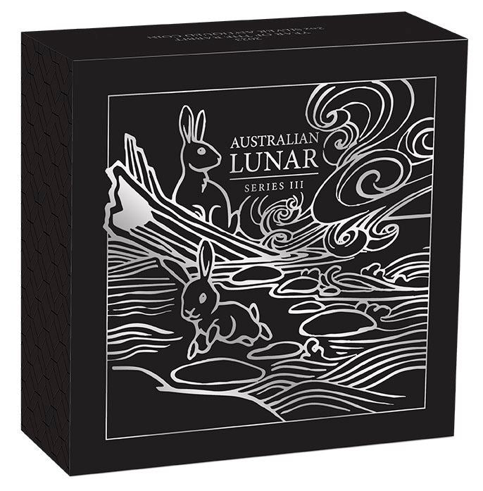 2023 Australian Lunar Series III - Year of the Rabbit 2oz Silver Antiqued Coin