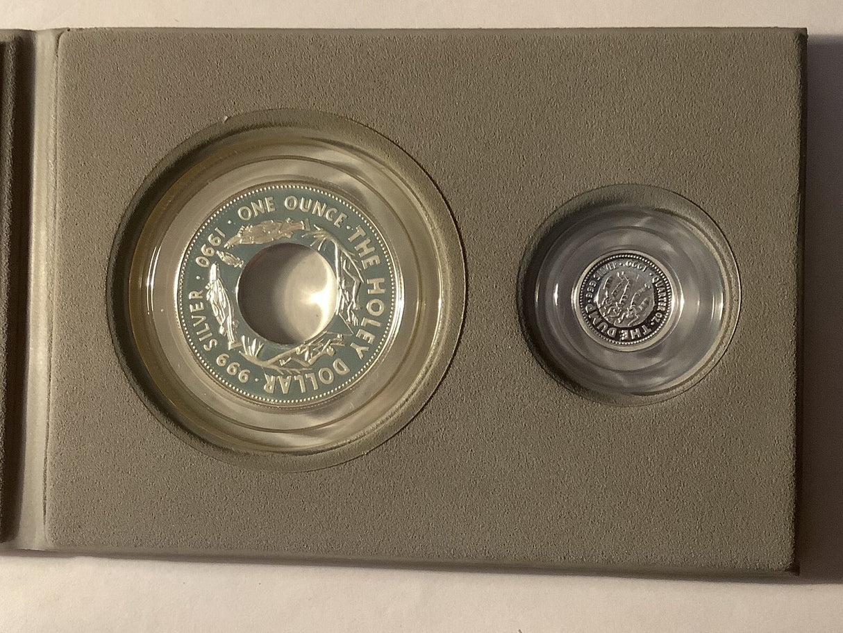 1990 2 Coin Set. The Holey Dollar and the Dump.