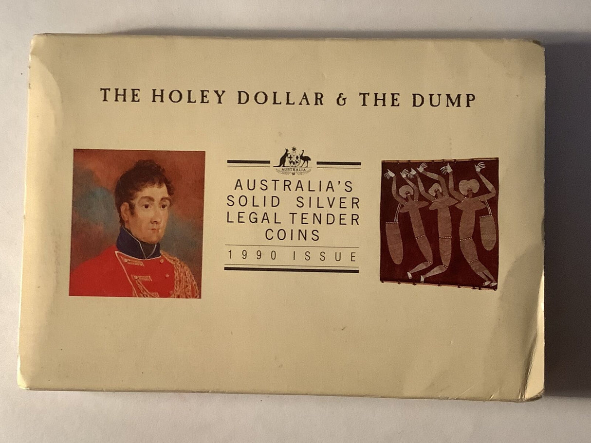 1990 2 Coin Set. The Holey Dollar and the Dump.