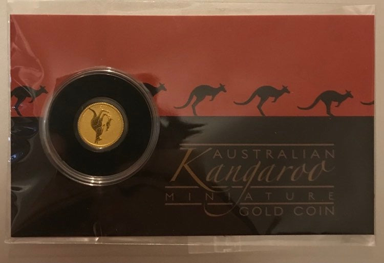 2020 $2 0.5 gram Australian Kangaroo Miniature Gold Coin.