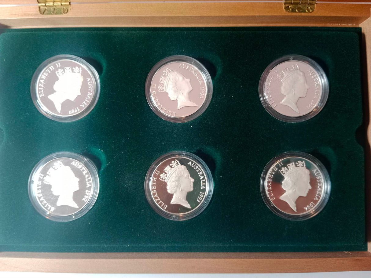 1989-1994 The birds of Australia Piedfort Collection 6 Coins