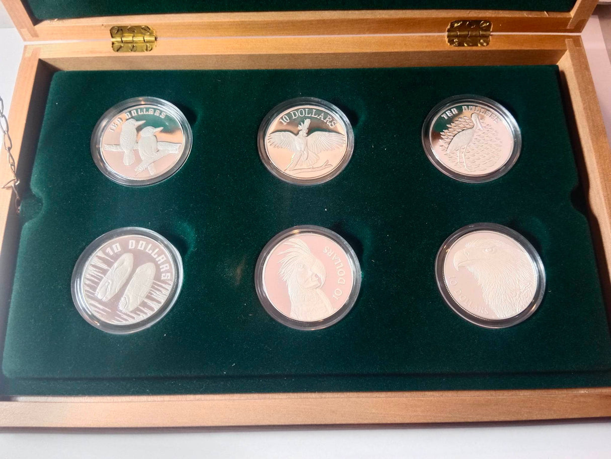 1989-1994 The birds of Australia Piedfort Collection 6 Coins