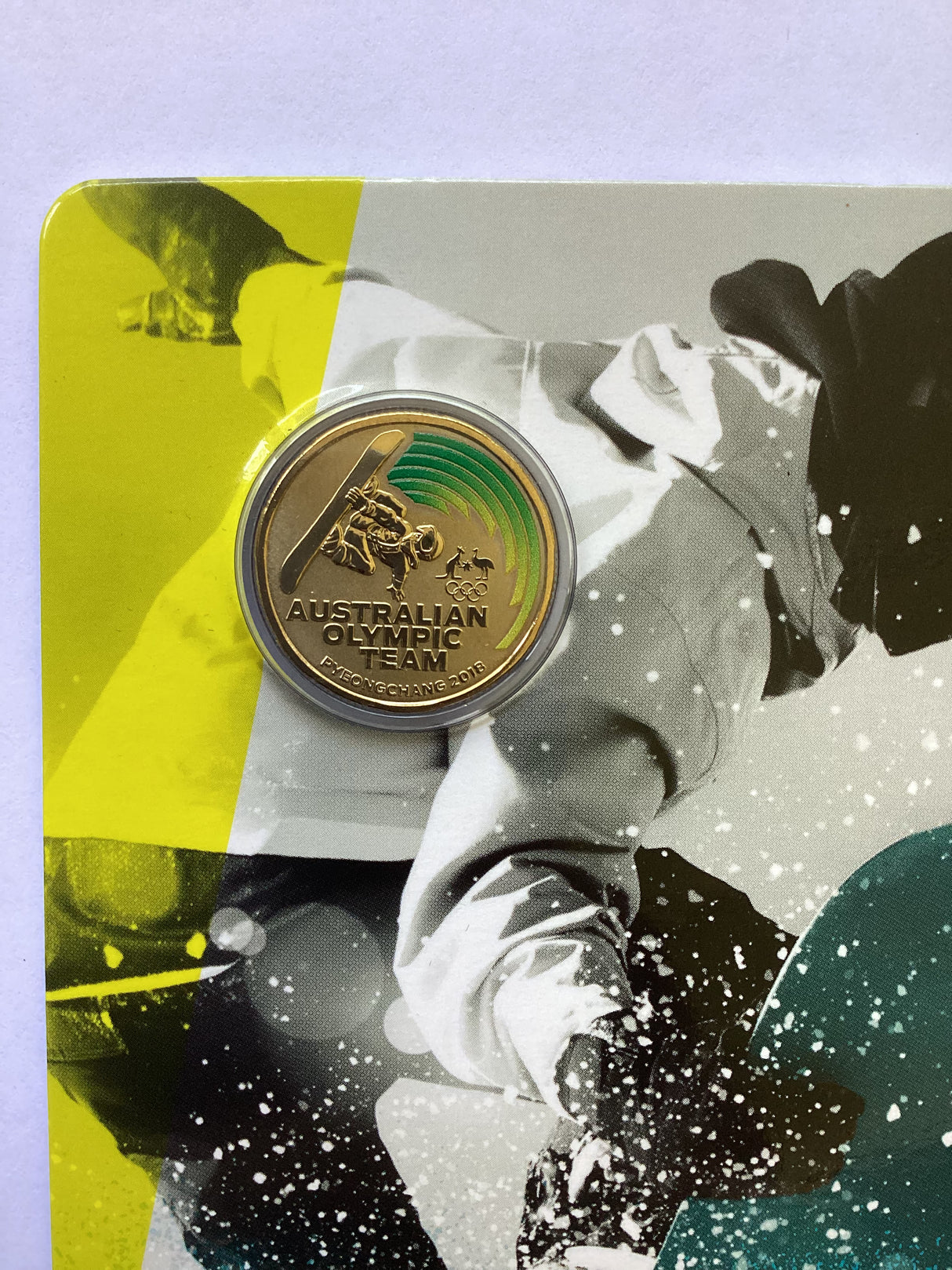 2018 $1 Coloured Uncirculated Coin. Australian Olympic Team Pyeongchang