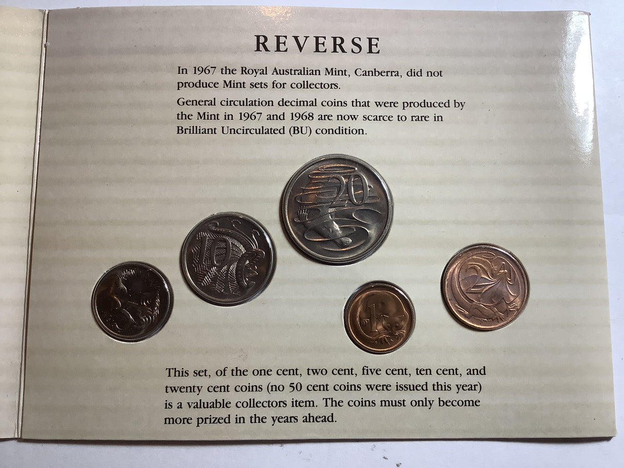 1967 Australian Uncirculated Set. Sherwood Issue.