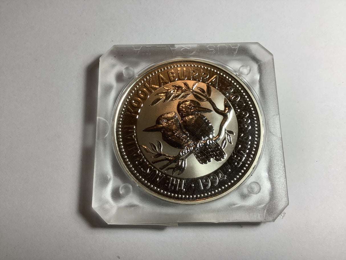 1994 Kookaburra 2 Ounce Silver Uncirculated Coin.