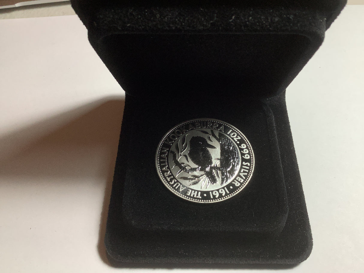 1991 Kookaburra 1 Ounce Silver Uncirculated Coin.