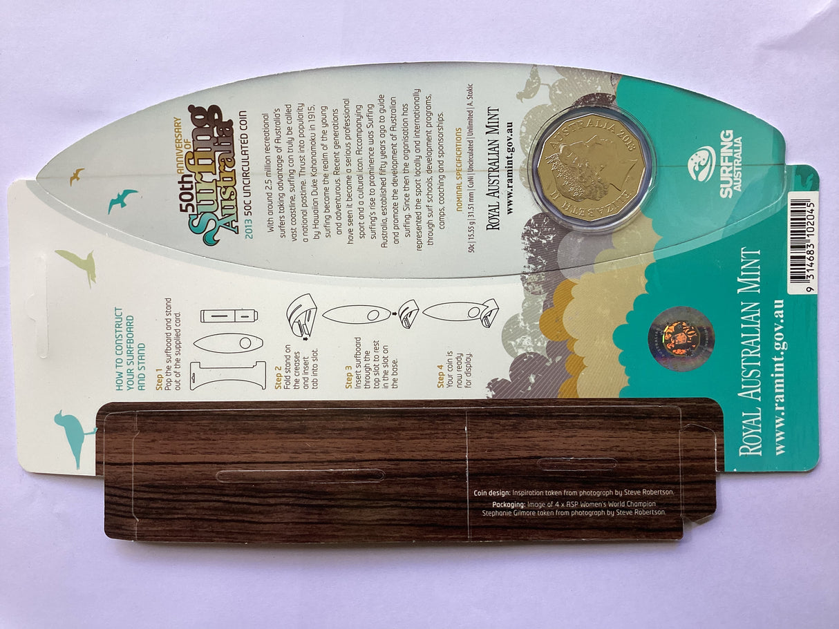 2013 50c 60th Anniversary of Surfing Australia