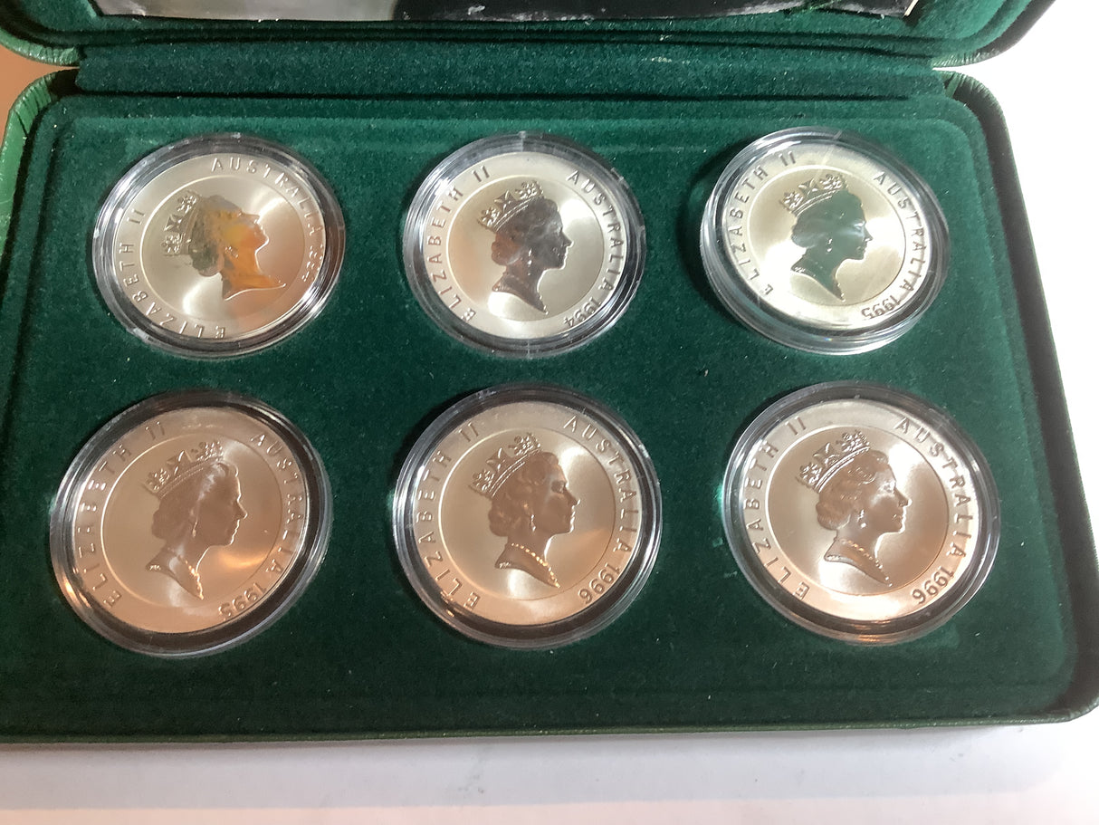 1994-1996 Australia’s Olympic Heritage Series 6 Silver Coin Collection.