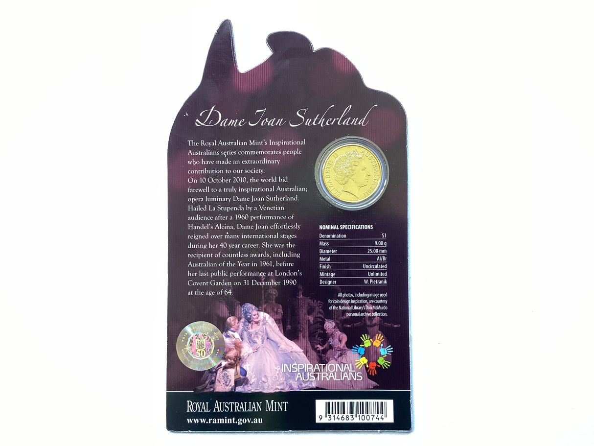 2011 $1 Inspirational Australians. Dame Joan Sutherland.