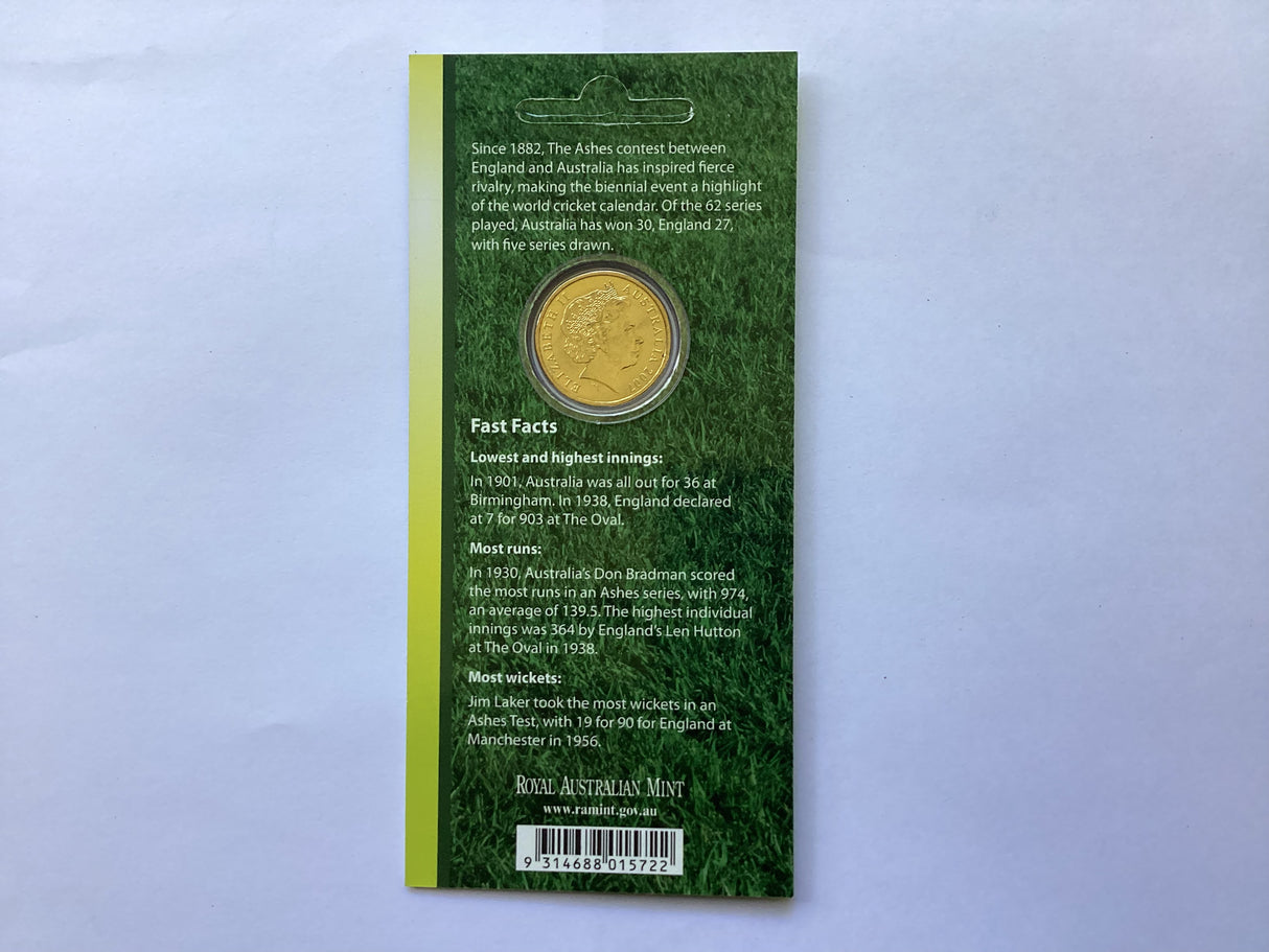 2007 $1 The Ashes Carded Coin