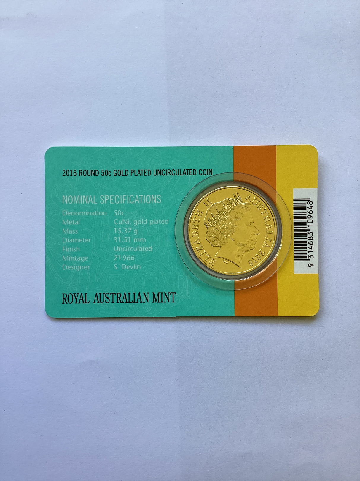 2016 50c 50th Anniversary of Decimal Currency Special Release