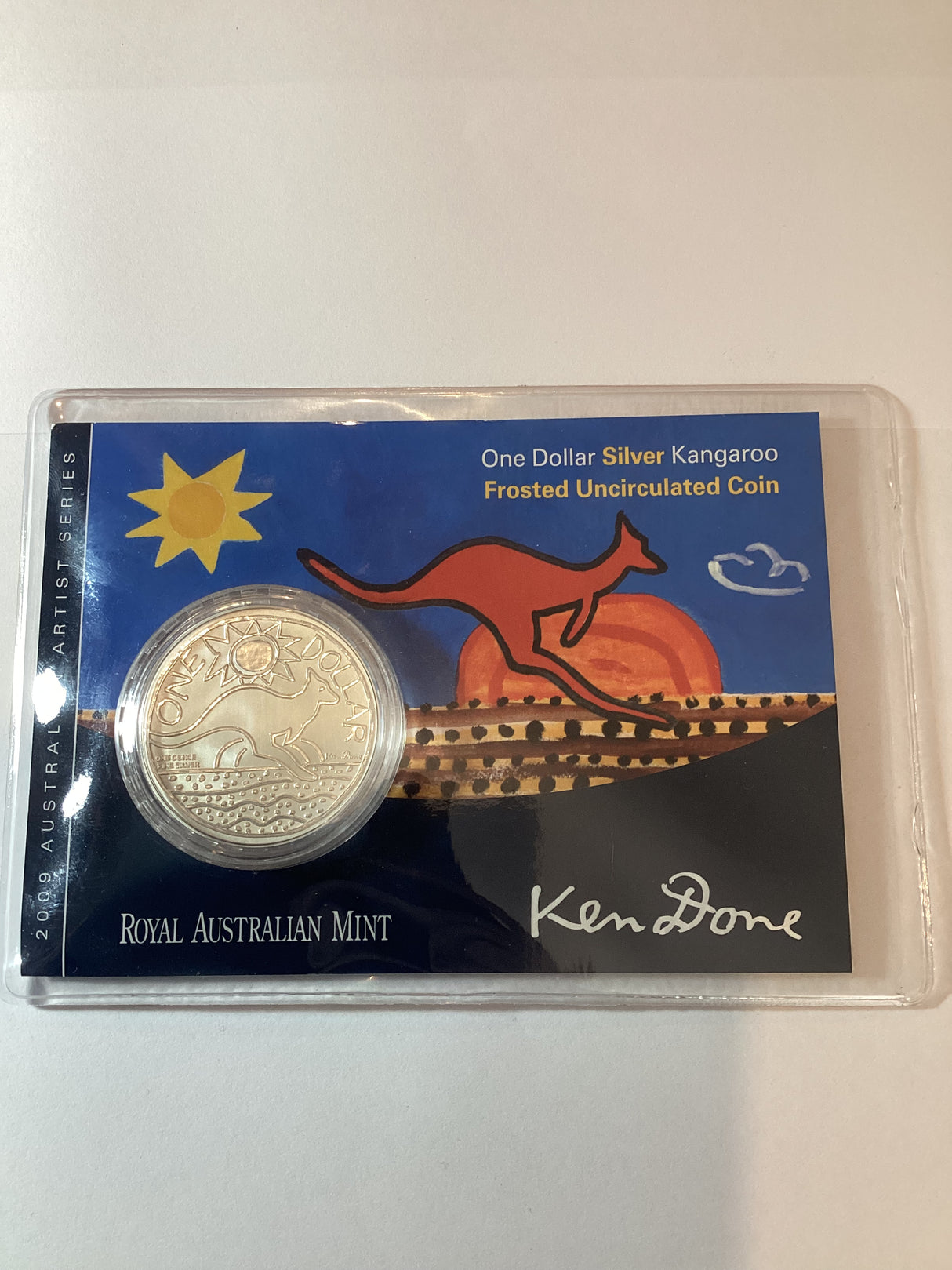 2009 $1 Australian Artist Series Ken Done Silver Kangaroo