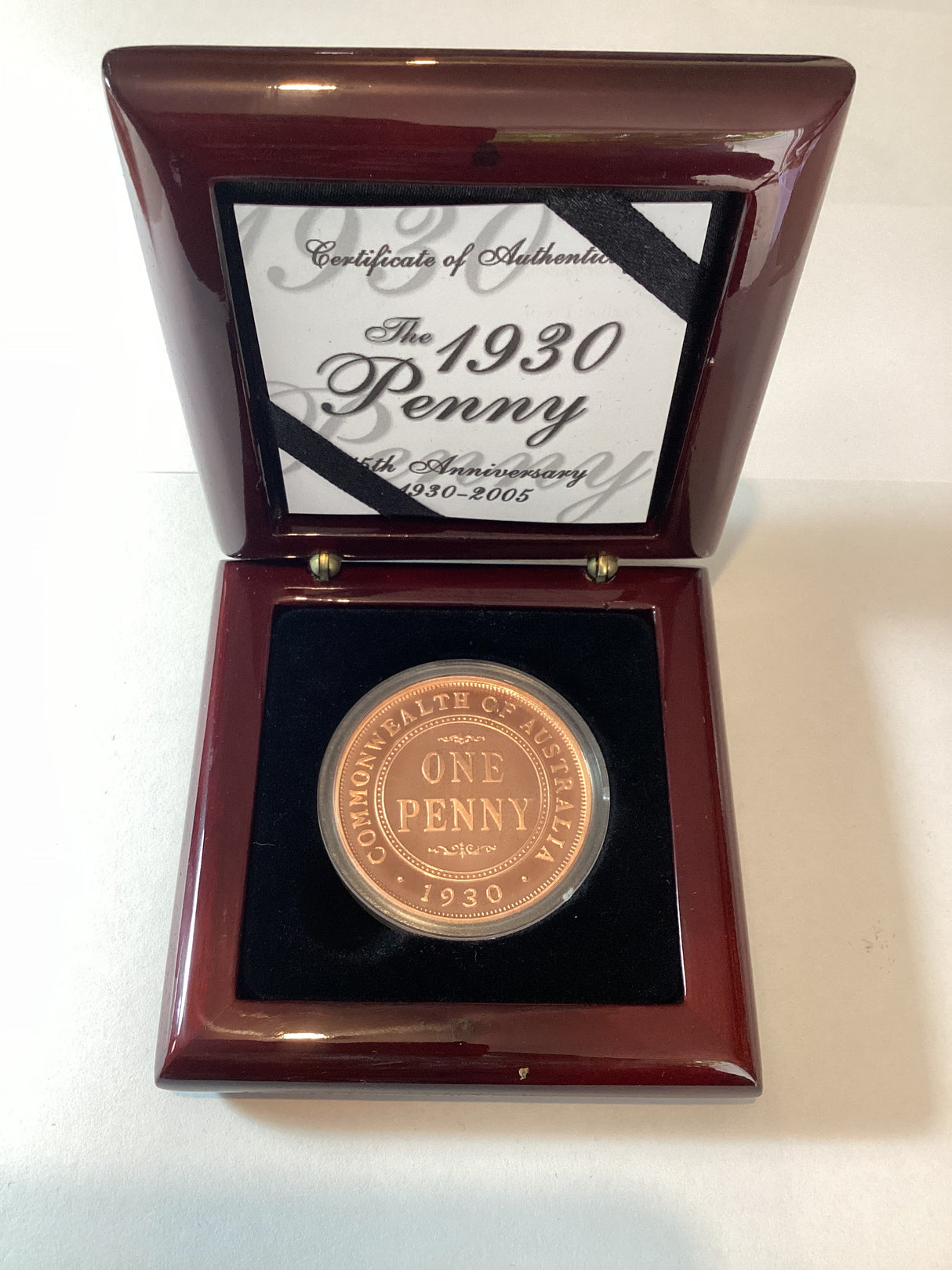 2005 75th anniversary 1930 Penny one ounce silver coin