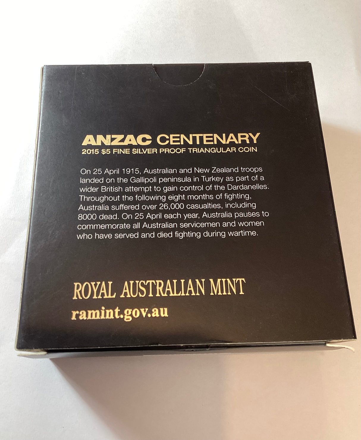 2015 $5 Anzac Centenary Silver Proof Triangular Coin