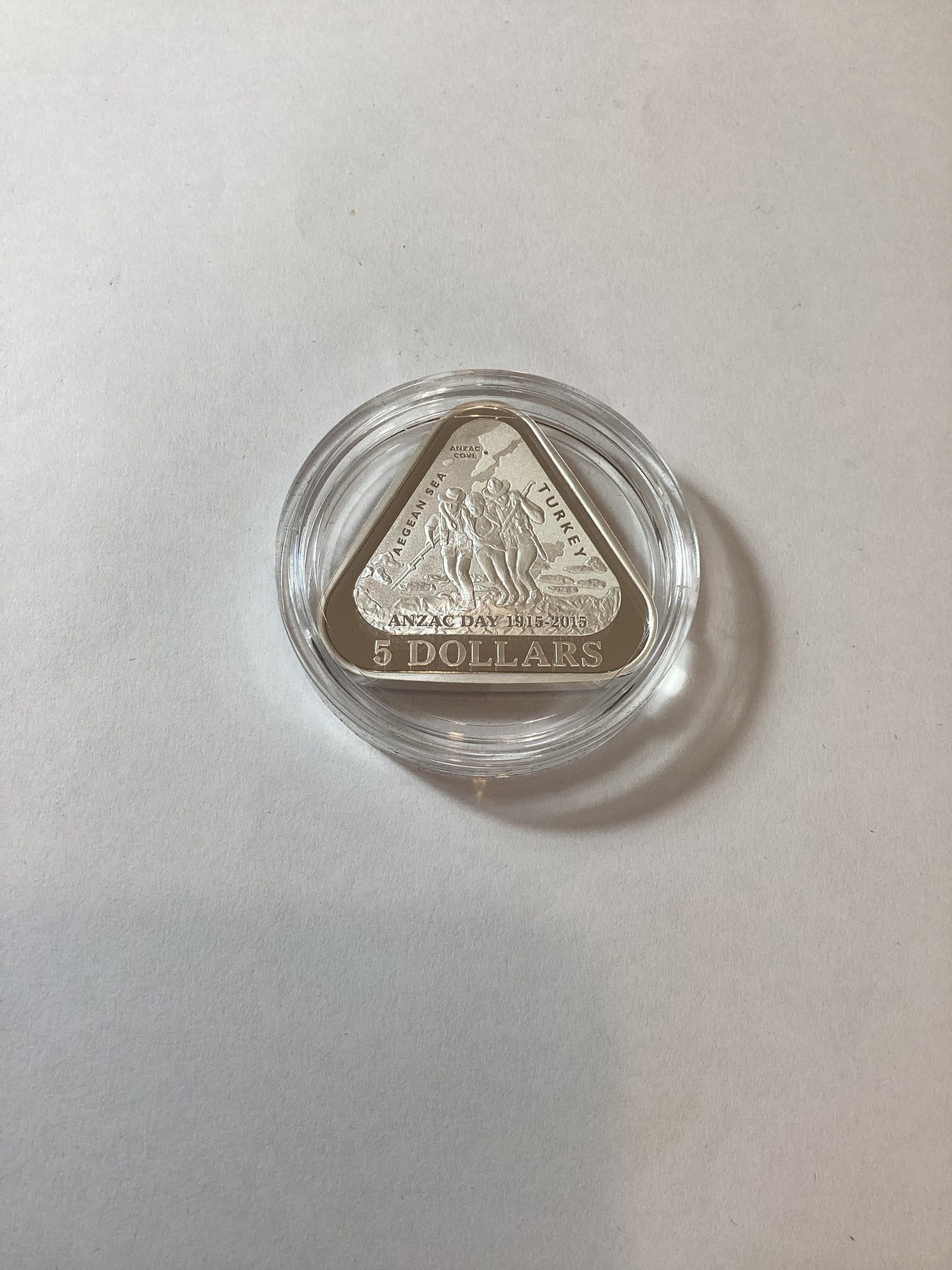 2015 $5 Anzac Centenary Silver Proof Triangular Coin