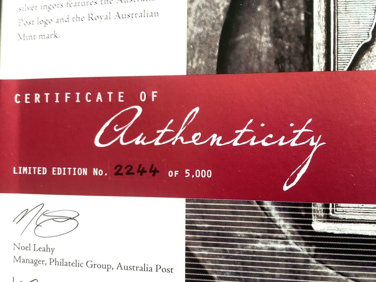 2005 Australian Kangaroo and Map Silver Ingot.