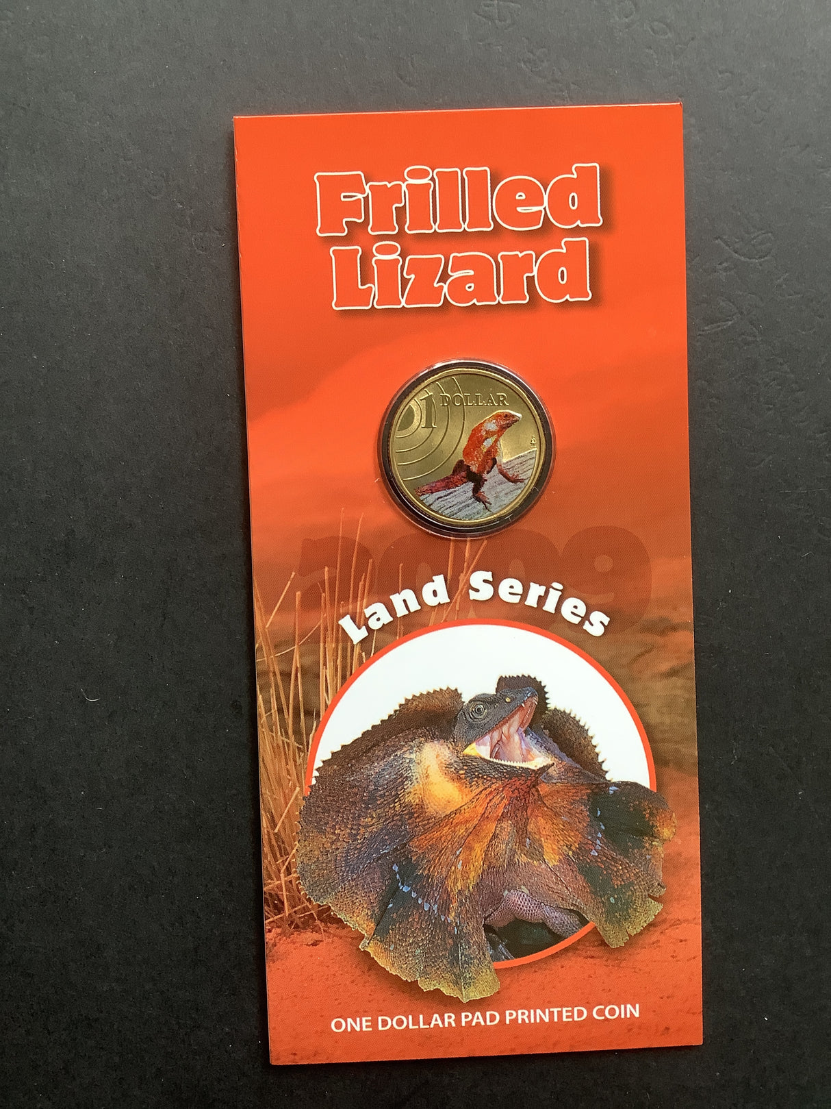 2009 $1 Frilled LIzard Land Care Series. Pad Printed Coin