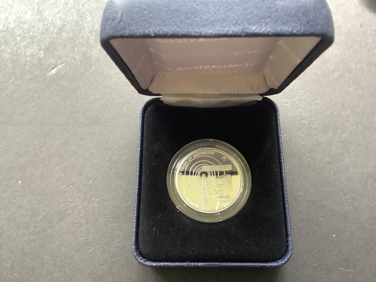 2006 50 years of Australian Television $1 ANDA release Silver Proof Coin.