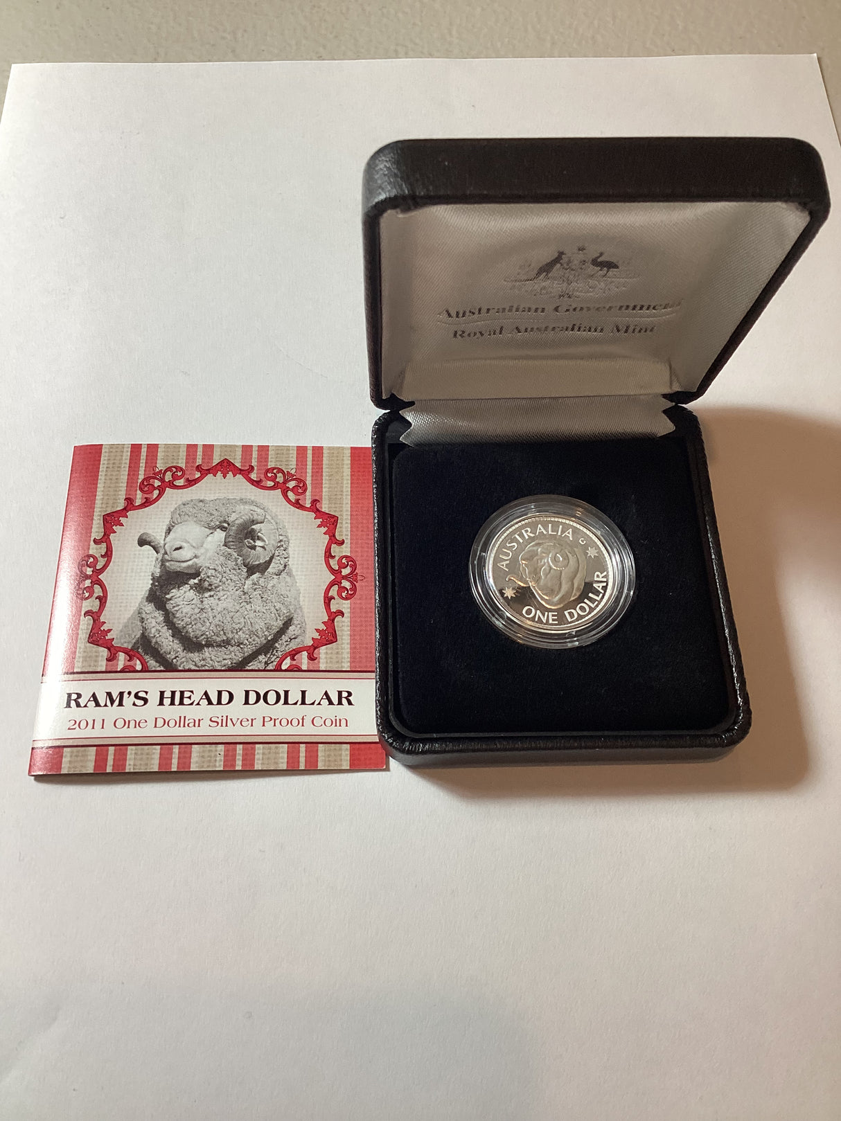 2011 $1 Silver Proof Coin. Ram's Head Dollar