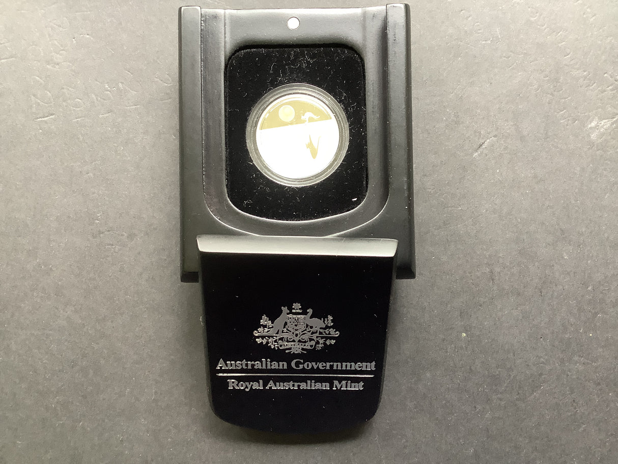2010 $1 Kangaroo At Sunset Silver Proof Coin.