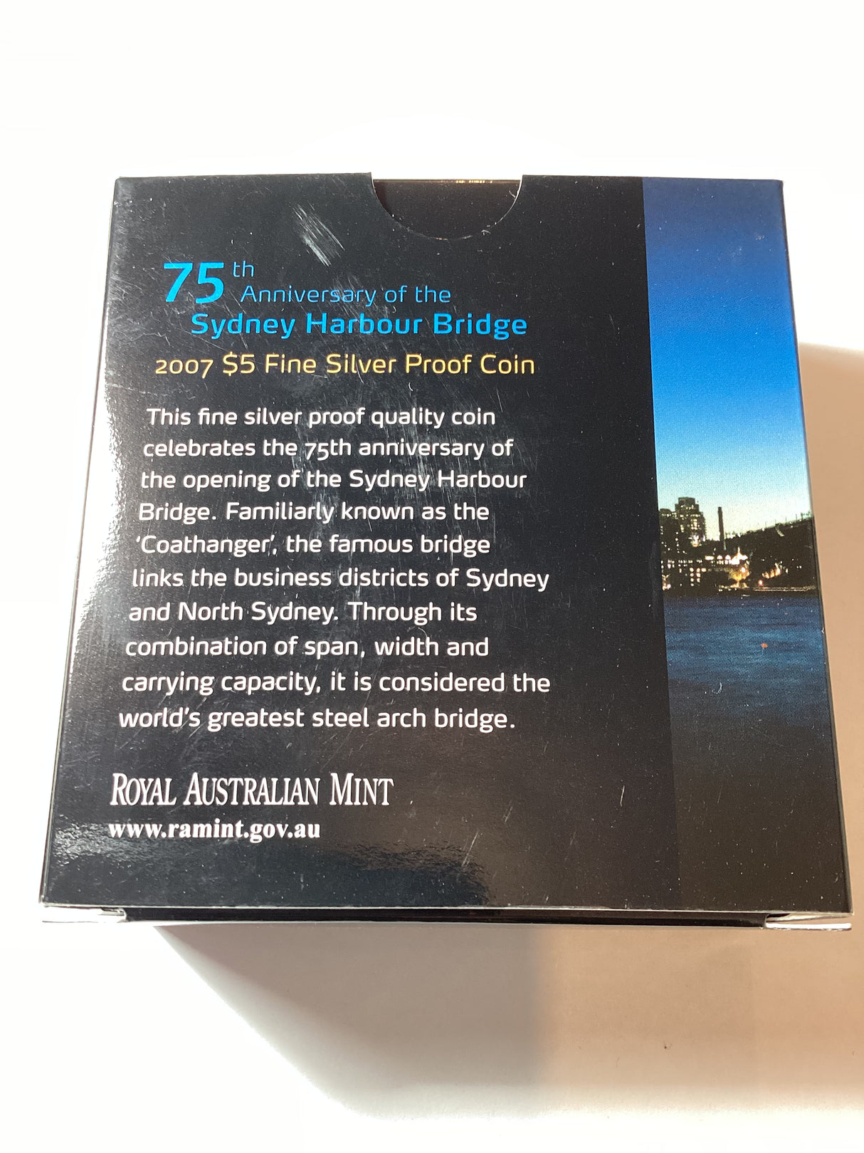 2007 $5 Silver Proof Coin 75th Anniversary Harbour Bridge