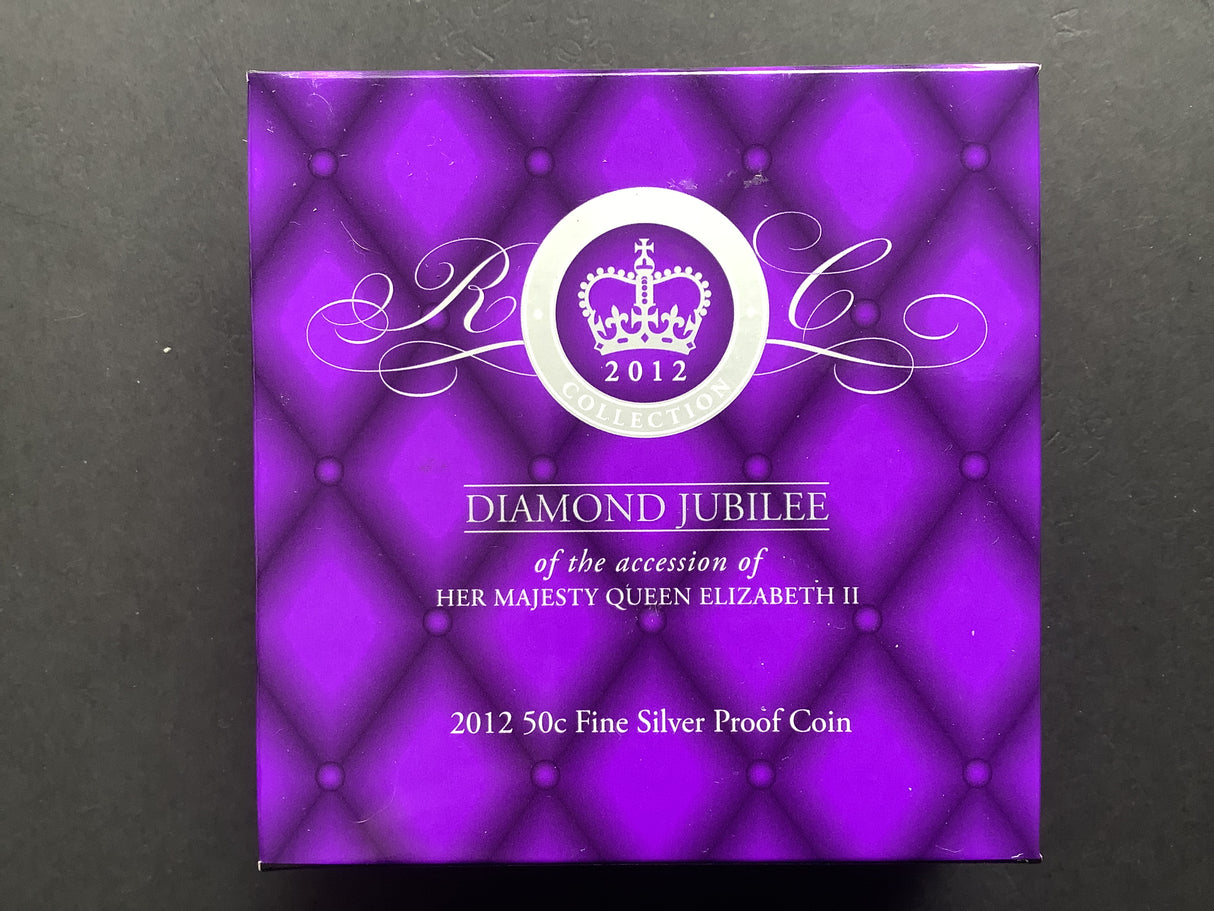 2012 Diamond Jubilee of the accession of Queen Elizabeth II 50c Proof Coin.