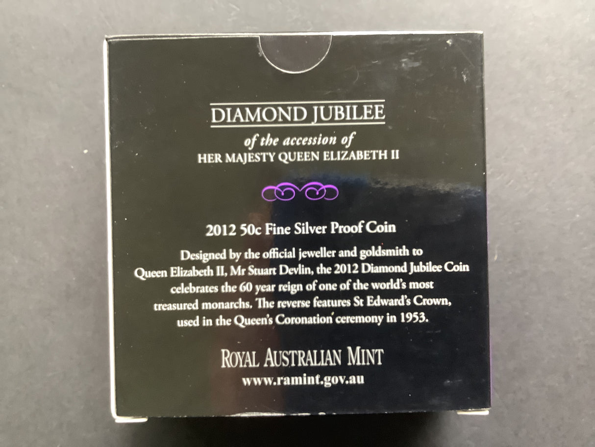 2012 Diamond Jubilee of the accession of Queen Elizabeth II 50c Proof Coin.