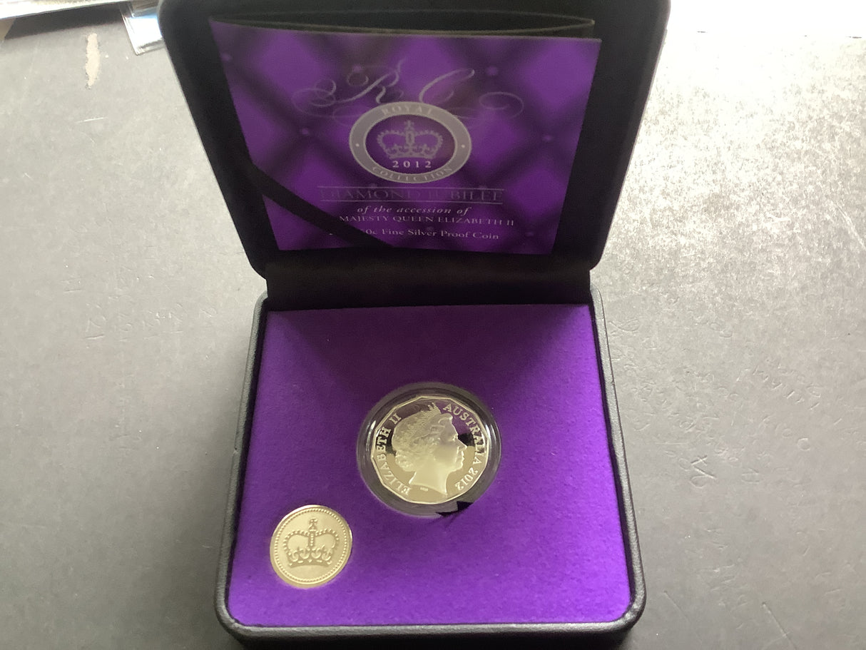 2012 Diamond Jubilee of the accession of Queen Elizabeth II 50c Proof Coin.