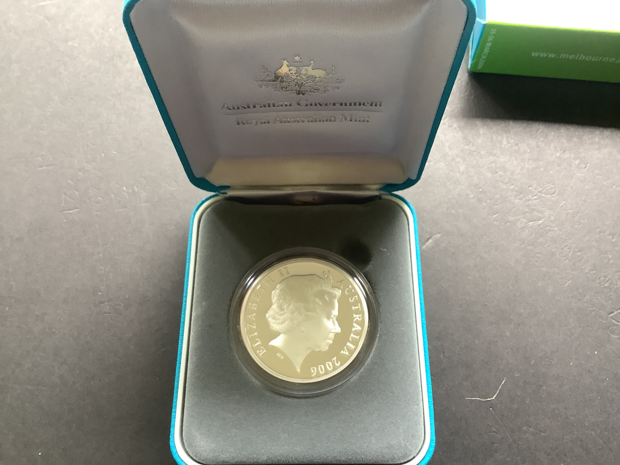2006 $5 Melbourne Commonwealth Games Queen's Baton Relay Proof Coin.