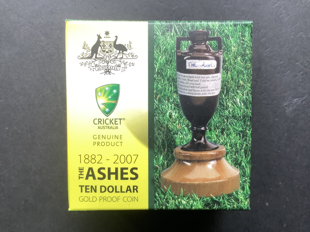2007 The Ashes $10 Gold Proof Coin.