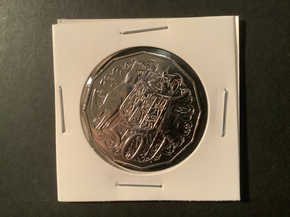 2018 Australian Coat of Arms Uncirculated 50 Cent Coin.