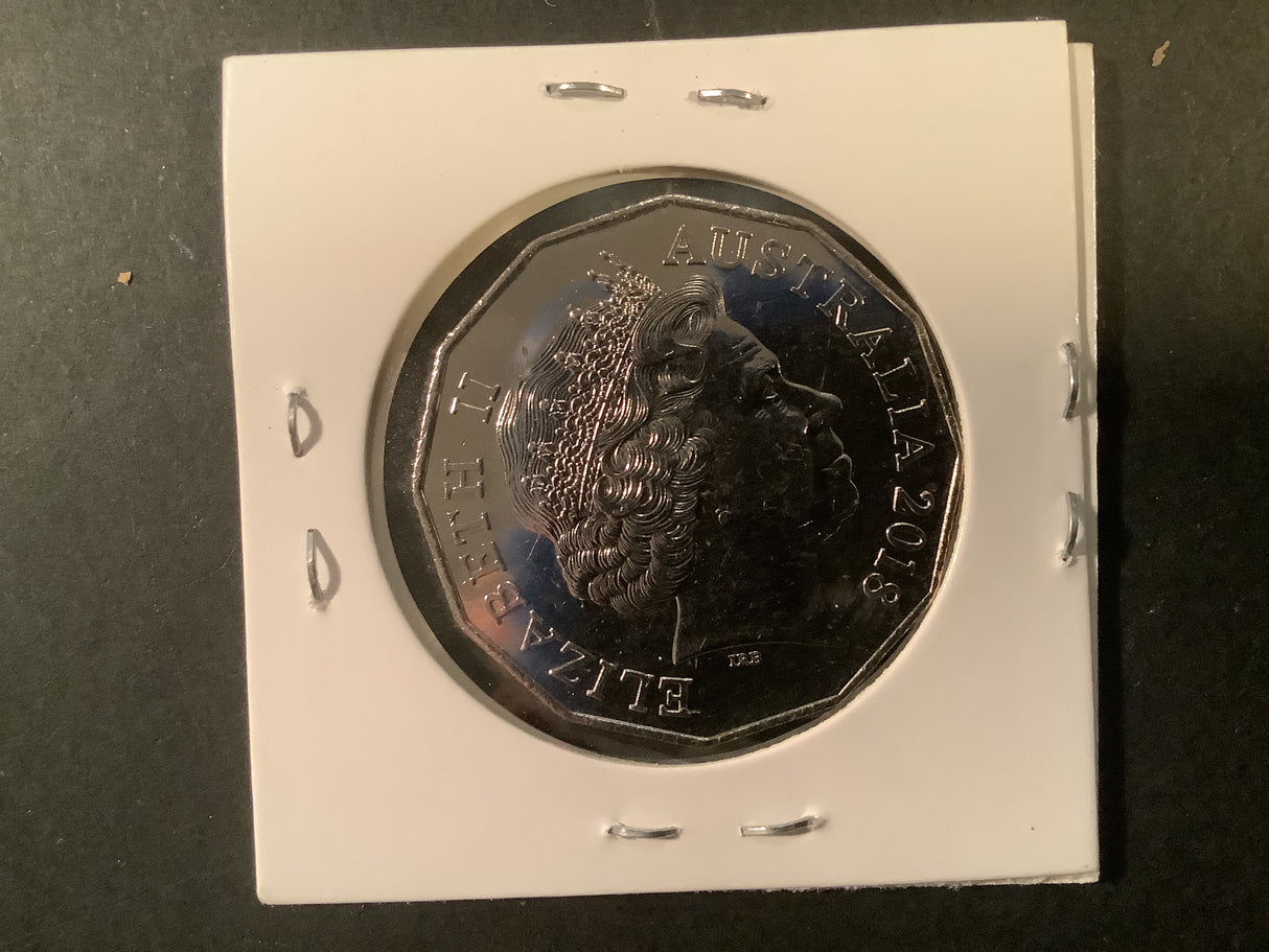 2018 Australian Coat of Arms Uncirculated 50 Cent Coin.