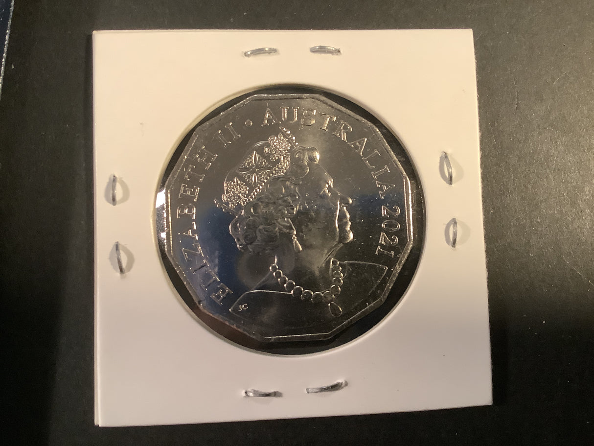 2021 Australian Coat of Arms Uncirculated 50 Cent Coin.