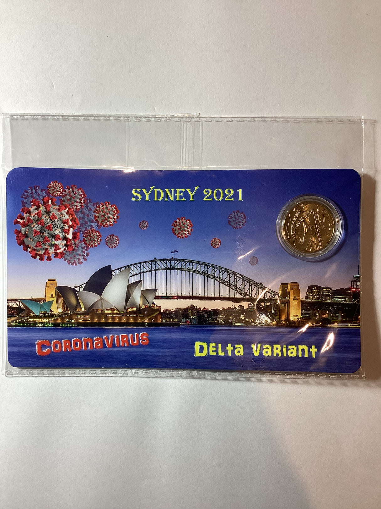 2021 Lockdown Sydney $1 Private issued Carded Coin